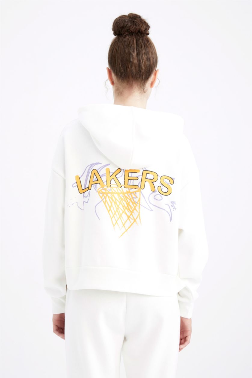 WOMAN Ecru NBA Los Angeles Lakers Licensed Sweatshirt