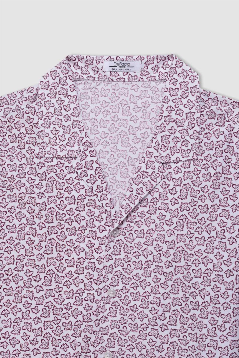 رجالي بني Regular Fit Short Sleeve Shirt