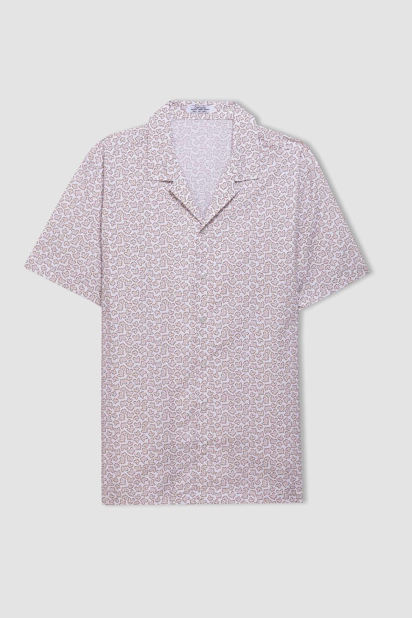 رجالي أبيض Regular Fit Short Sleeve Shirt