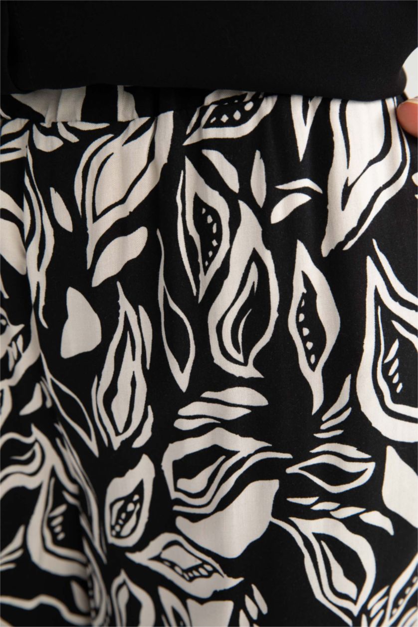 نساء أسود Palazzo Viscose Trousers