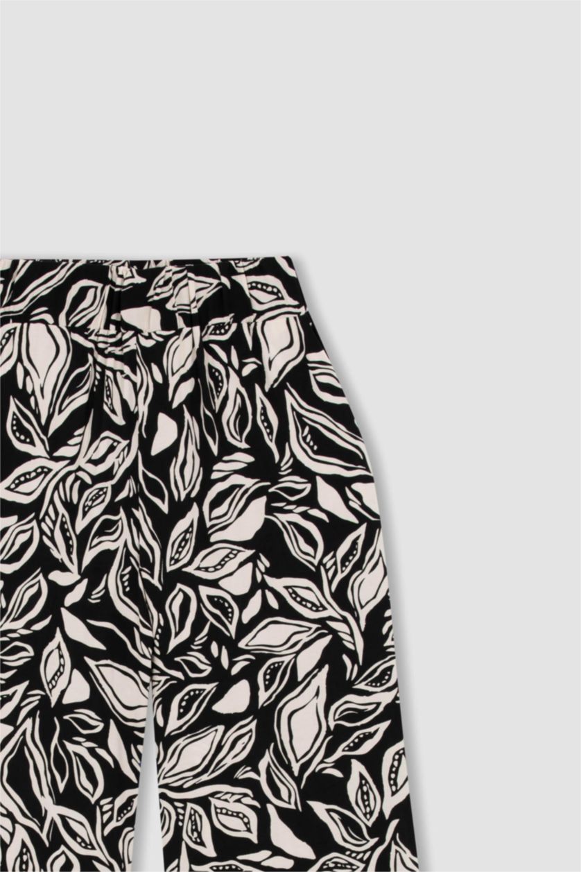 نساء أسود Palazzo Viscose Trousers