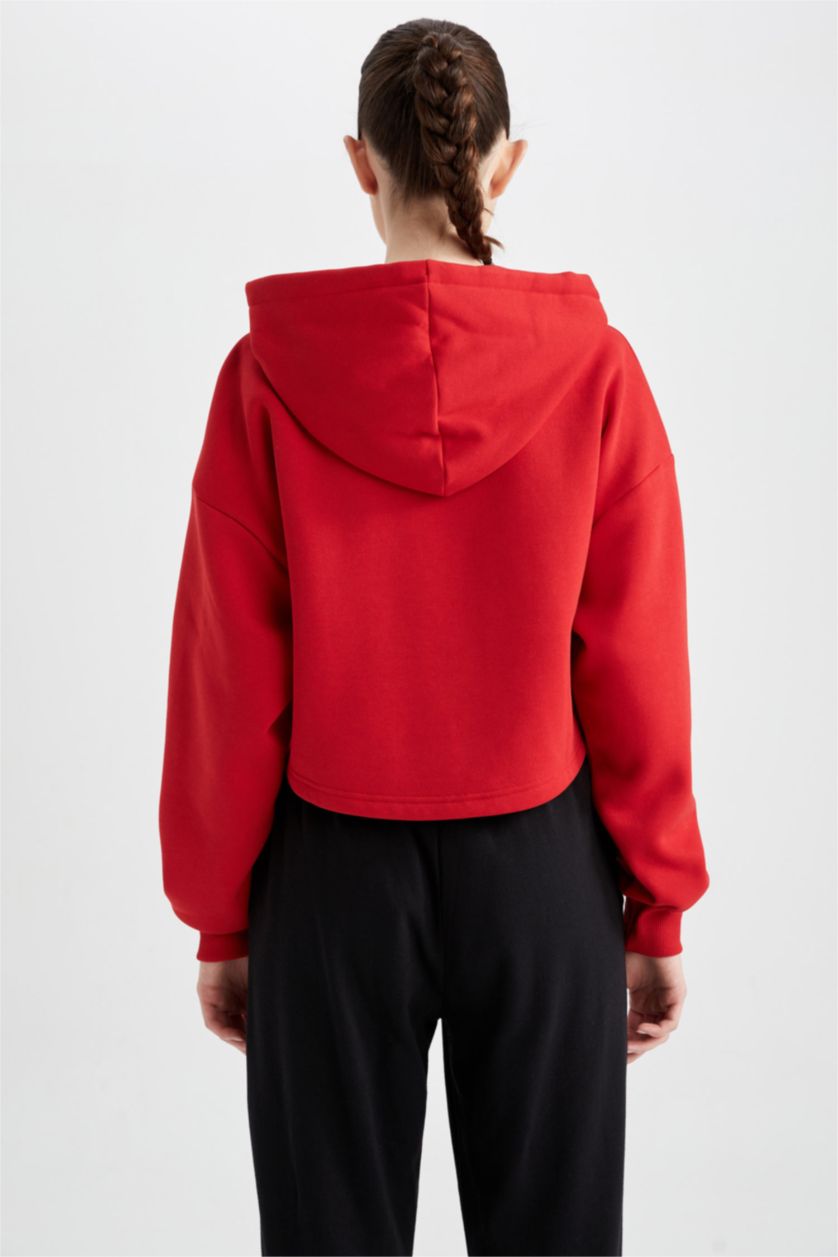 WOMAN Red Crop Top Chicago Bulls Licensed Sweatshirt