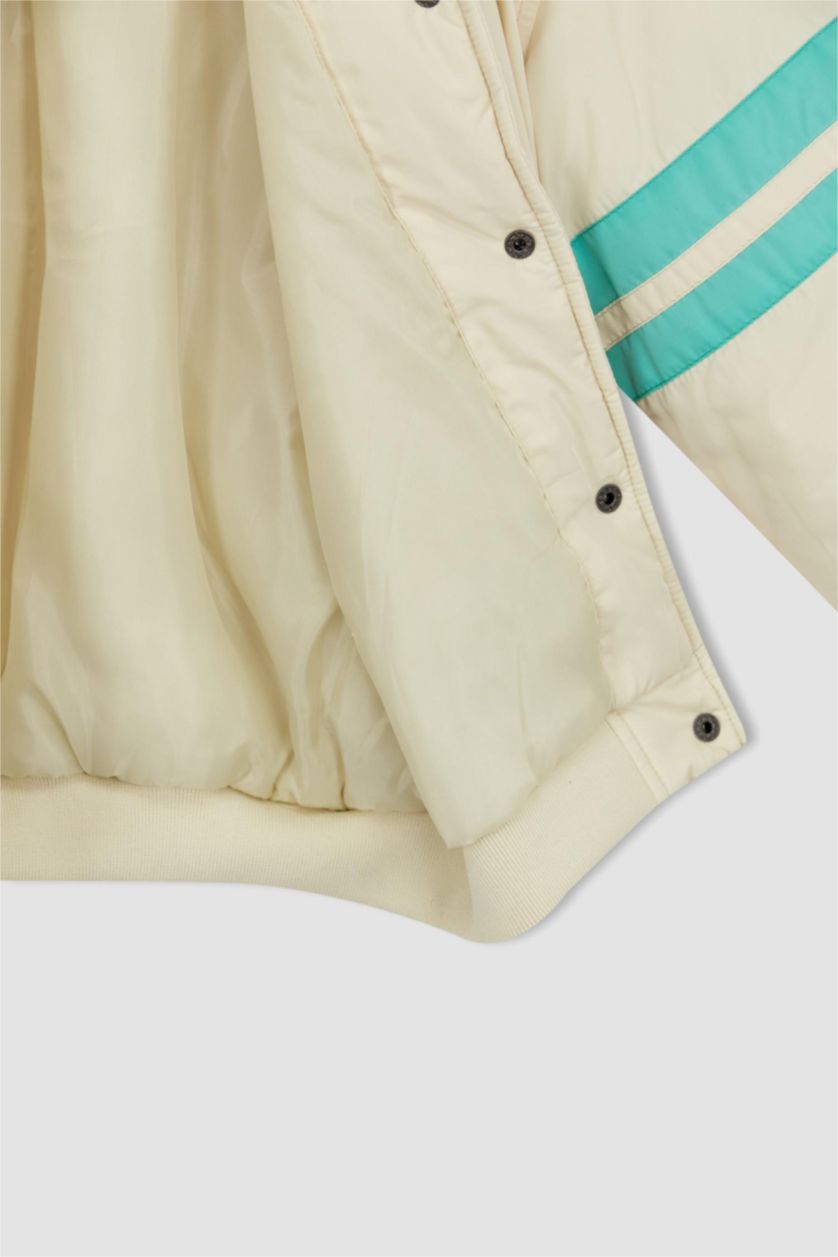 Girls & Teens Ecru Girl College Collar Bomber Jacket