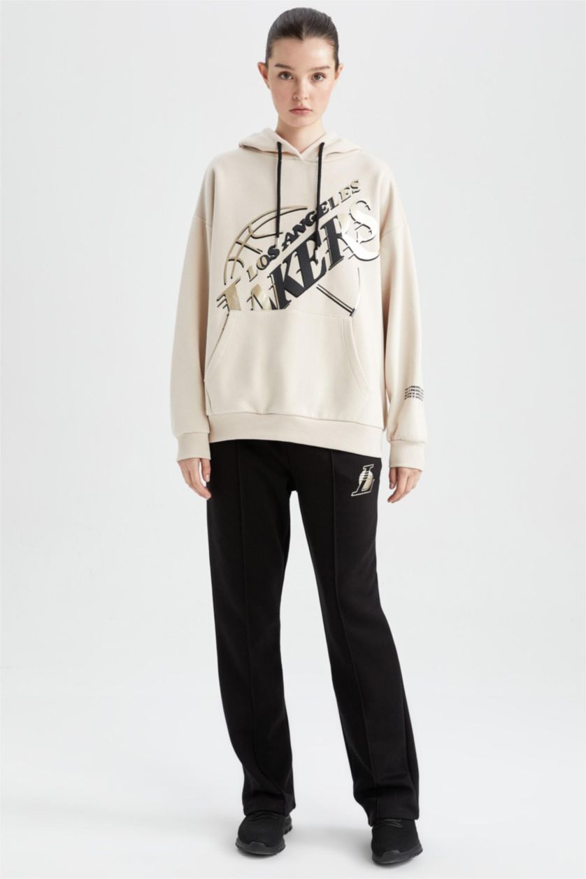 FEMME Beige Clair Sweat- Shirt Coupe Oversize À capuche Memphis Grizzlies