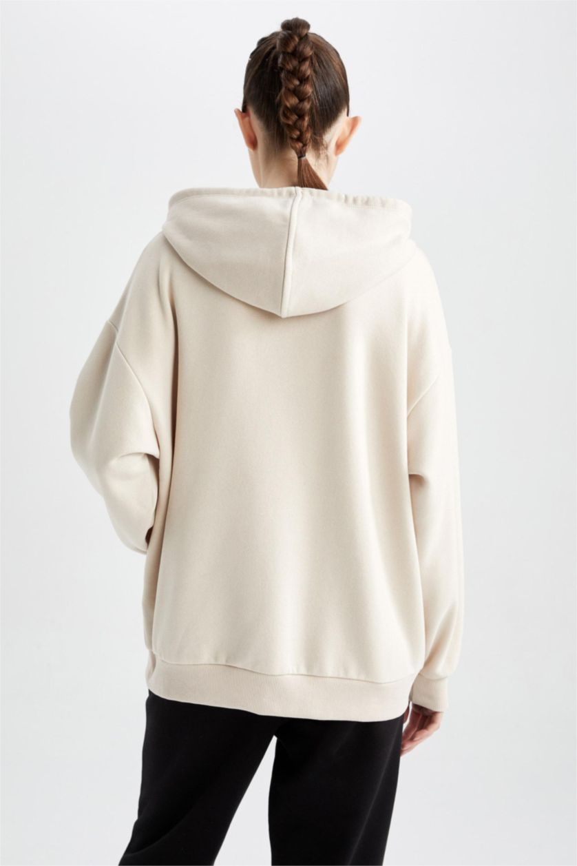 FEMME Beige Clair Sweat- Shirt Coupe Oversize À capuche Memphis Grizzlies