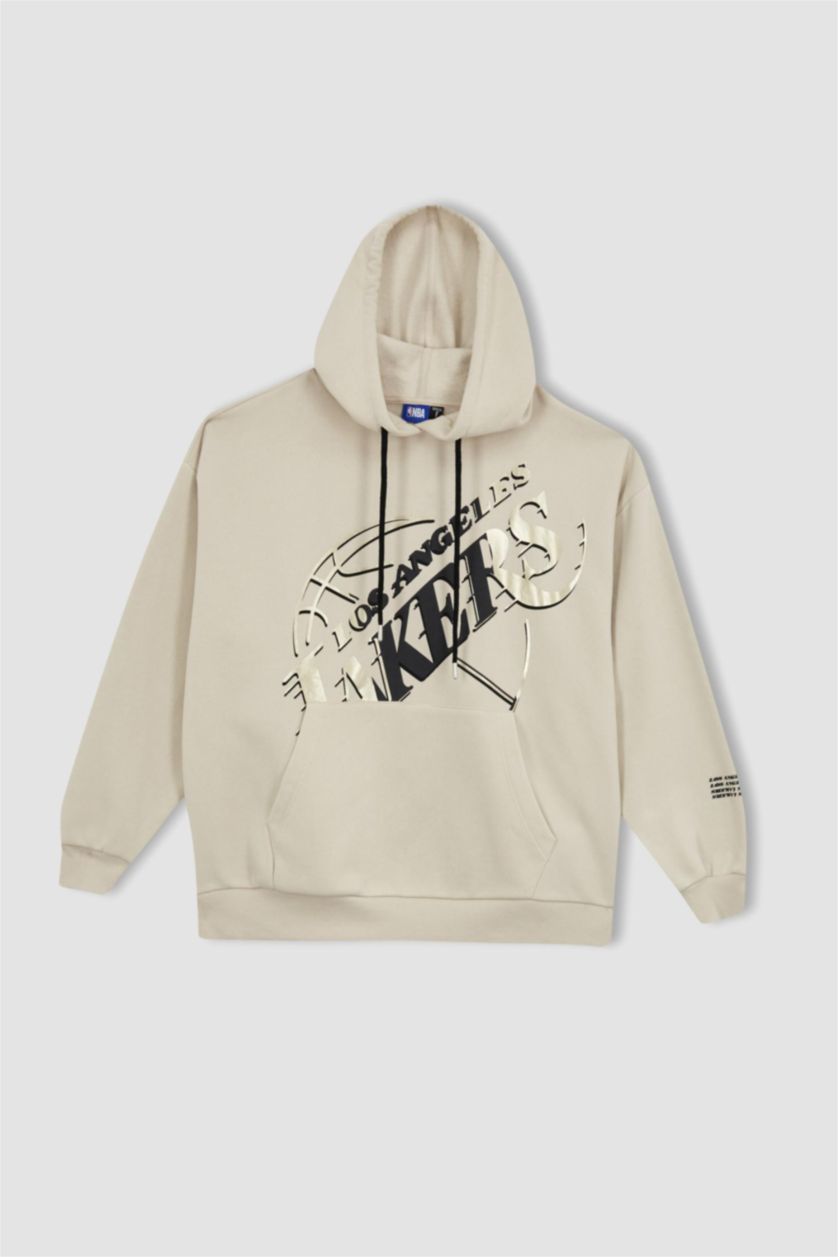 FEMME Beige Clair Sweat- Shirt Coupe Oversize À capuche Memphis Grizzlies