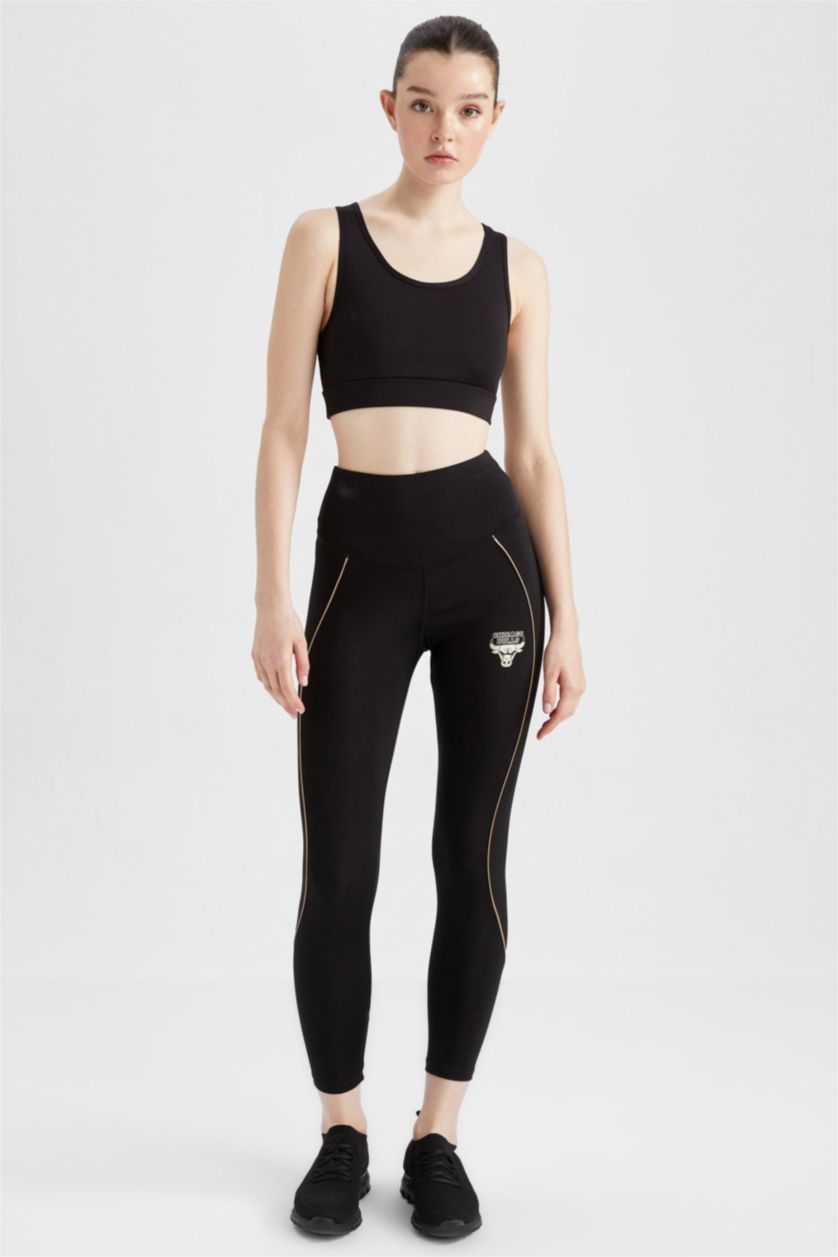 WOMAN Black Defacto Fit NBA Chicago Bulls Leggings