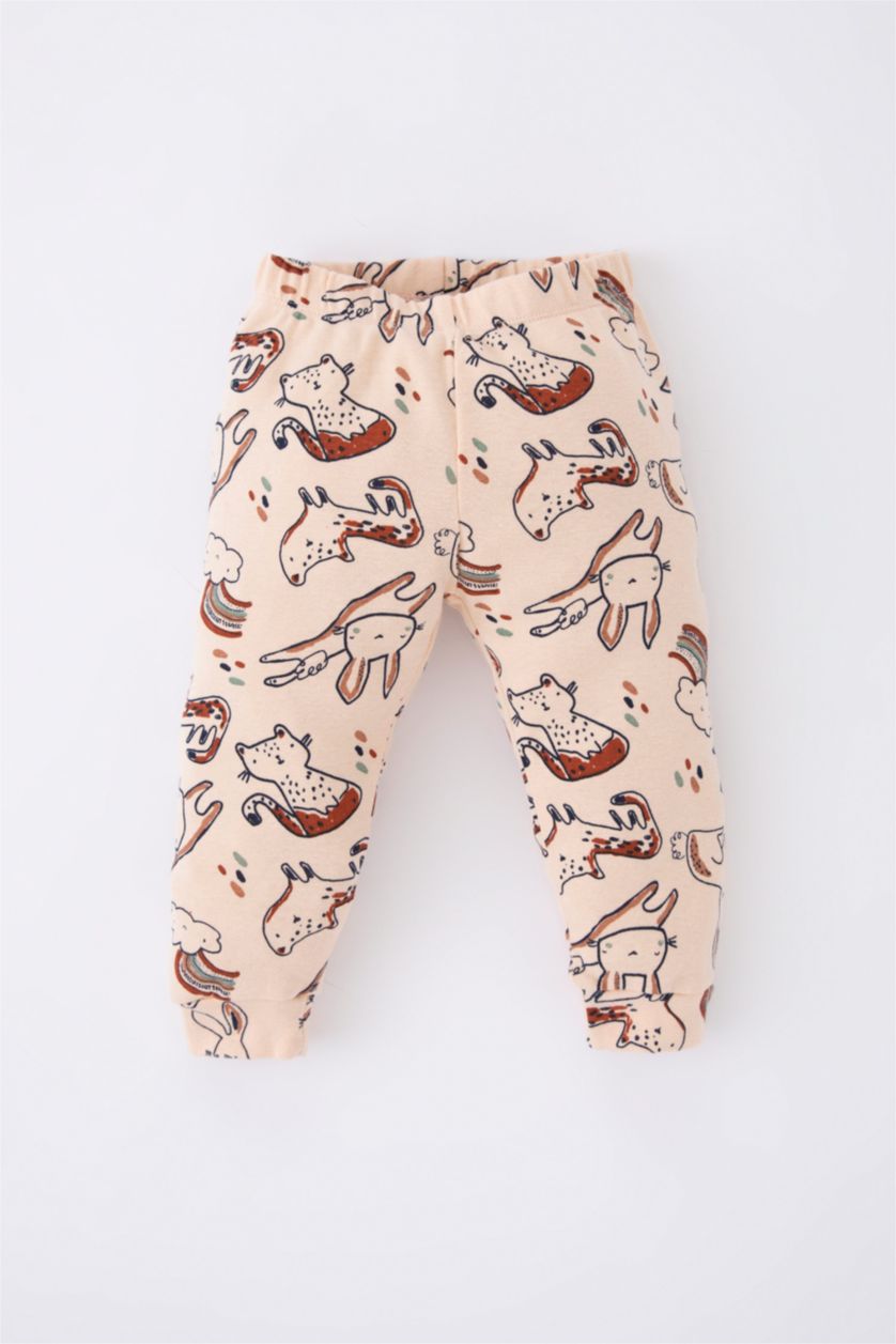 BABY GIRL Light Salmon 2 piece Regular Fit Crew Neck Knitted Pyjamas