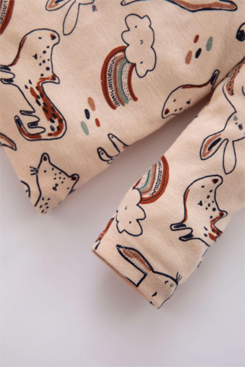 BABY GIRL Light Salmon 2 piece Regular Fit Crew Neck Knitted Pyjamas