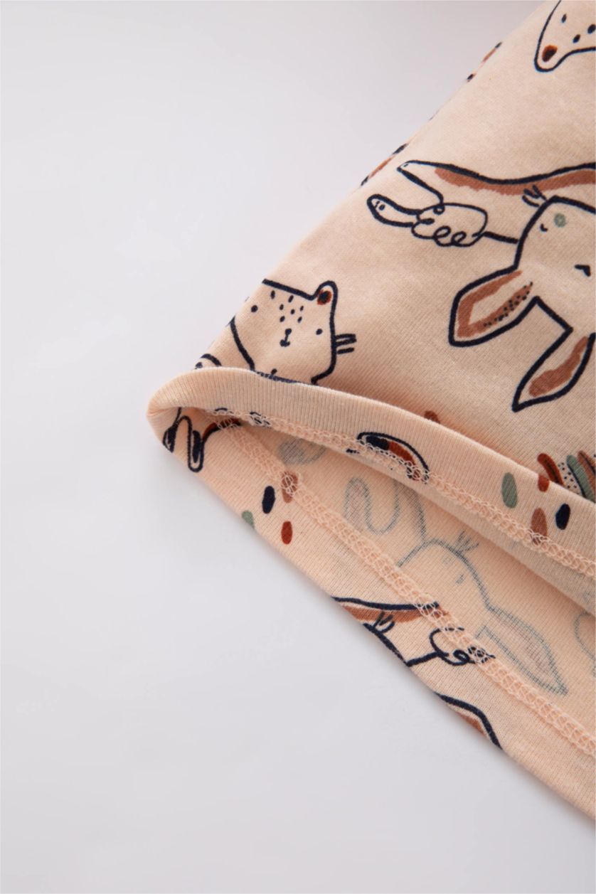 BABY GIRL Light Salmon 2 piece Regular Fit Crew Neck Knitted Pyjamas