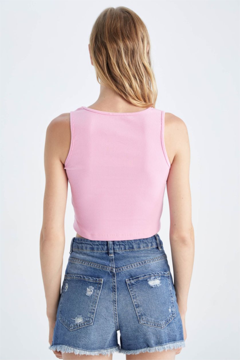 WOMAN Light Pink Fitted Ribbed Camisole Athlete