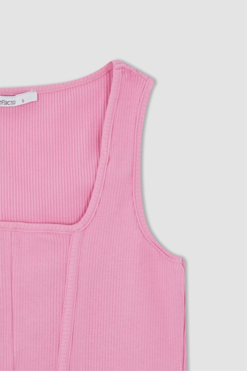 WOMAN Light Pink Fitted Ribbed Camisole Athlete