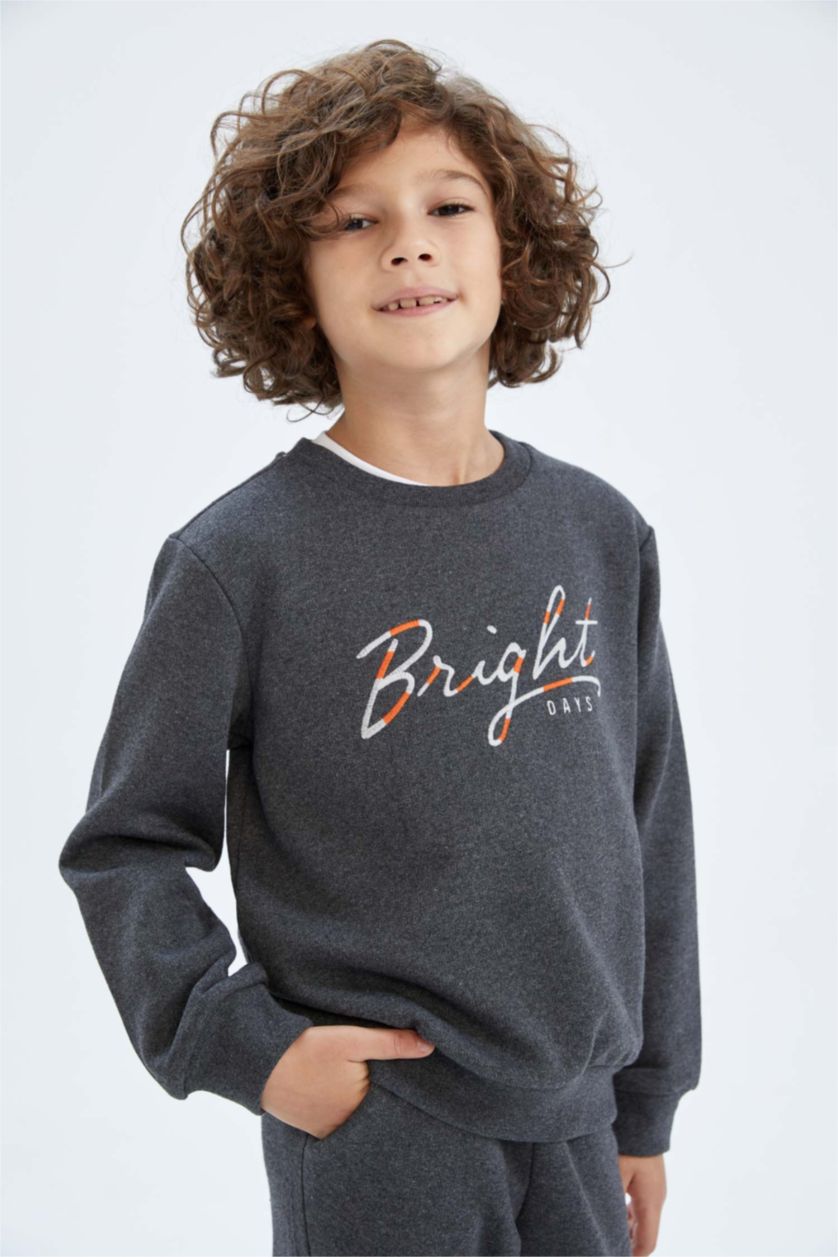 GARÇONS Anthracite Ensemble En Tricot Manche Longue 2 Garçon