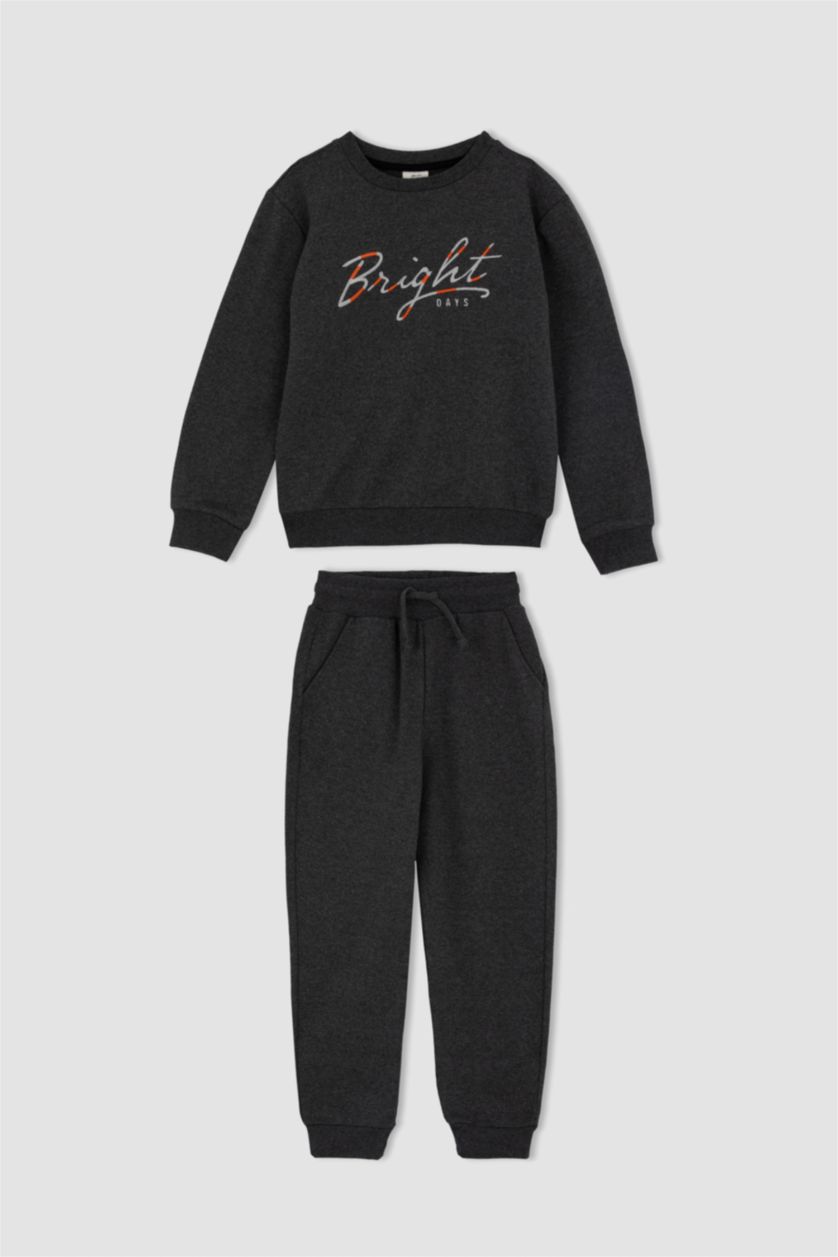 GARÇONS Anthracite Ensemble En Tricot Manche Longue 2 Garçon