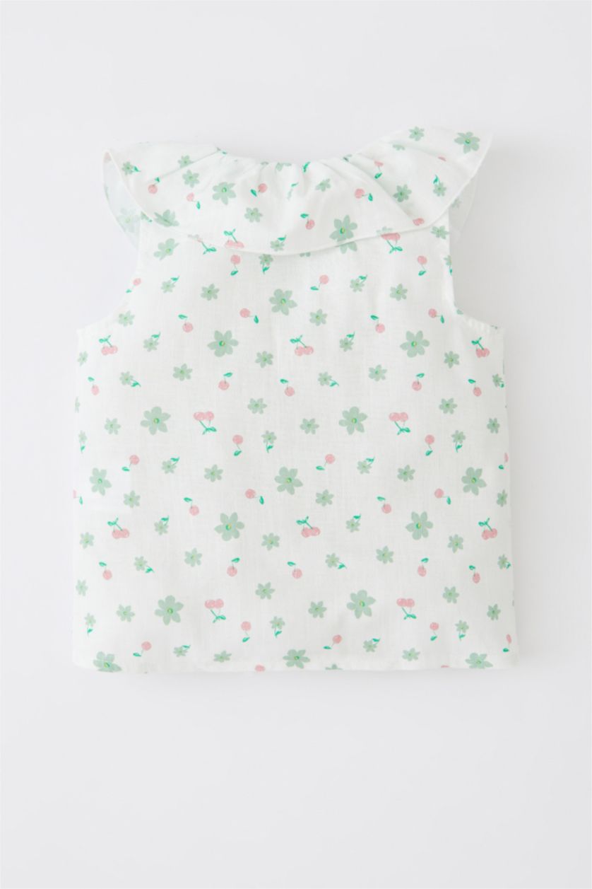 BÉBÉ FILLE Écru Chemise à manches courtes effet lin pour bébé fille