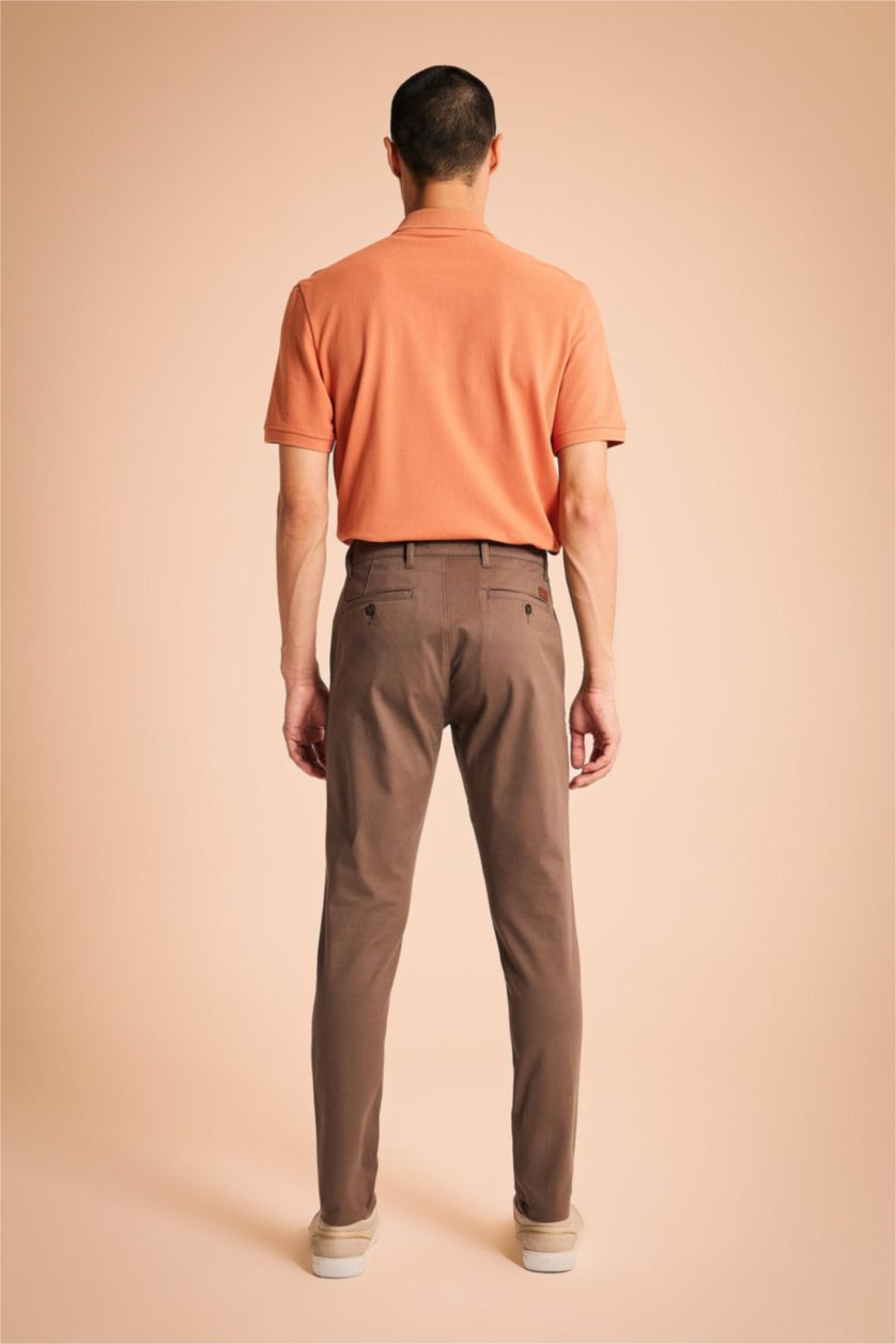 HOMME Marron Pantalon Coupe carotte