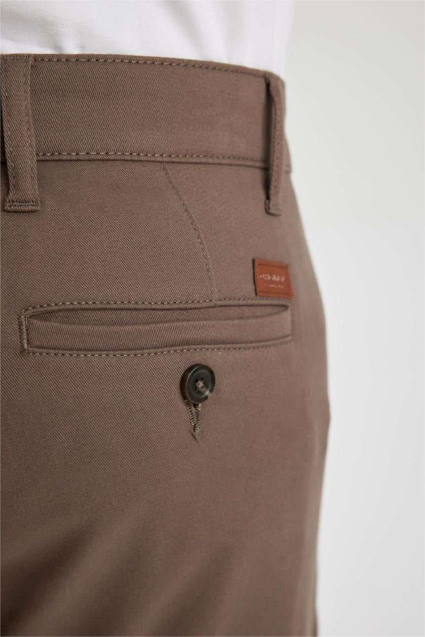 HOMME Marron Pantalon Coupe carotte