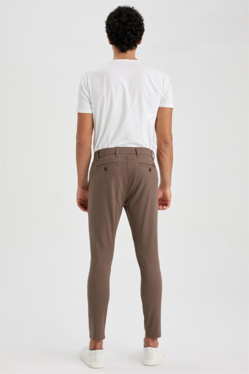 HOMME Marron Pantalon Coupe carotte