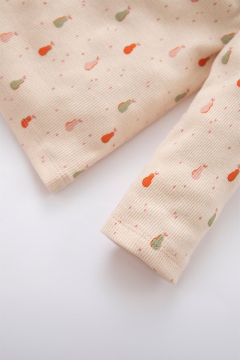 BABY GIRL Salmon 2 piece Regular Fit Crew Neck Fruit Knitted Pyjamas