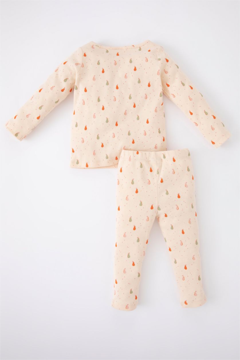 BABY GIRL Salmon 2 piece Regular Fit Crew Neck Fruit Knitted Pyjamas