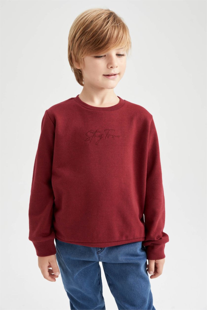 BOYS & TEENS Bordeaux قماش رقيق قصة عادية