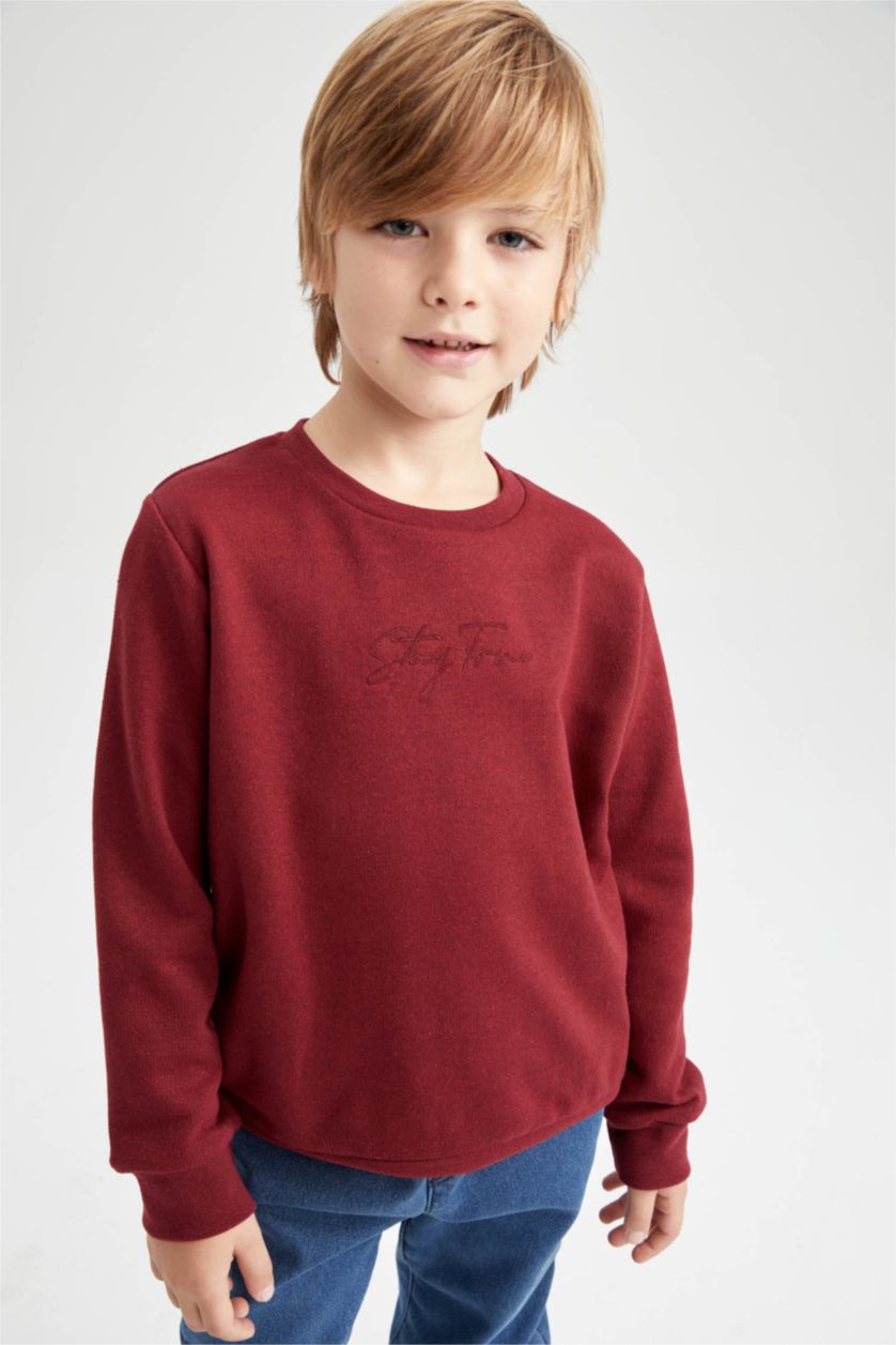 BOYS & TEENS Bordeaux قماش رقيق قصة عادية