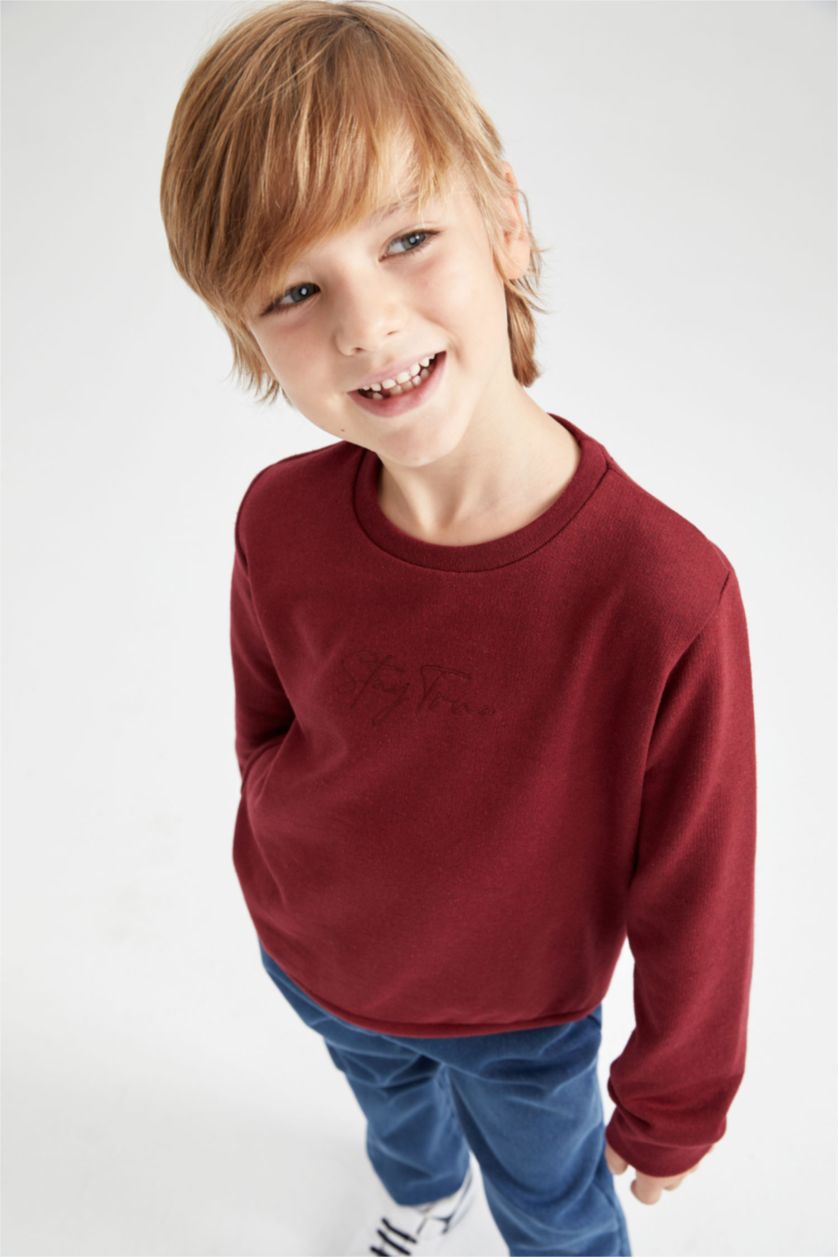 BOYS & TEENS Bordeaux قماش رقيق قصة عادية
