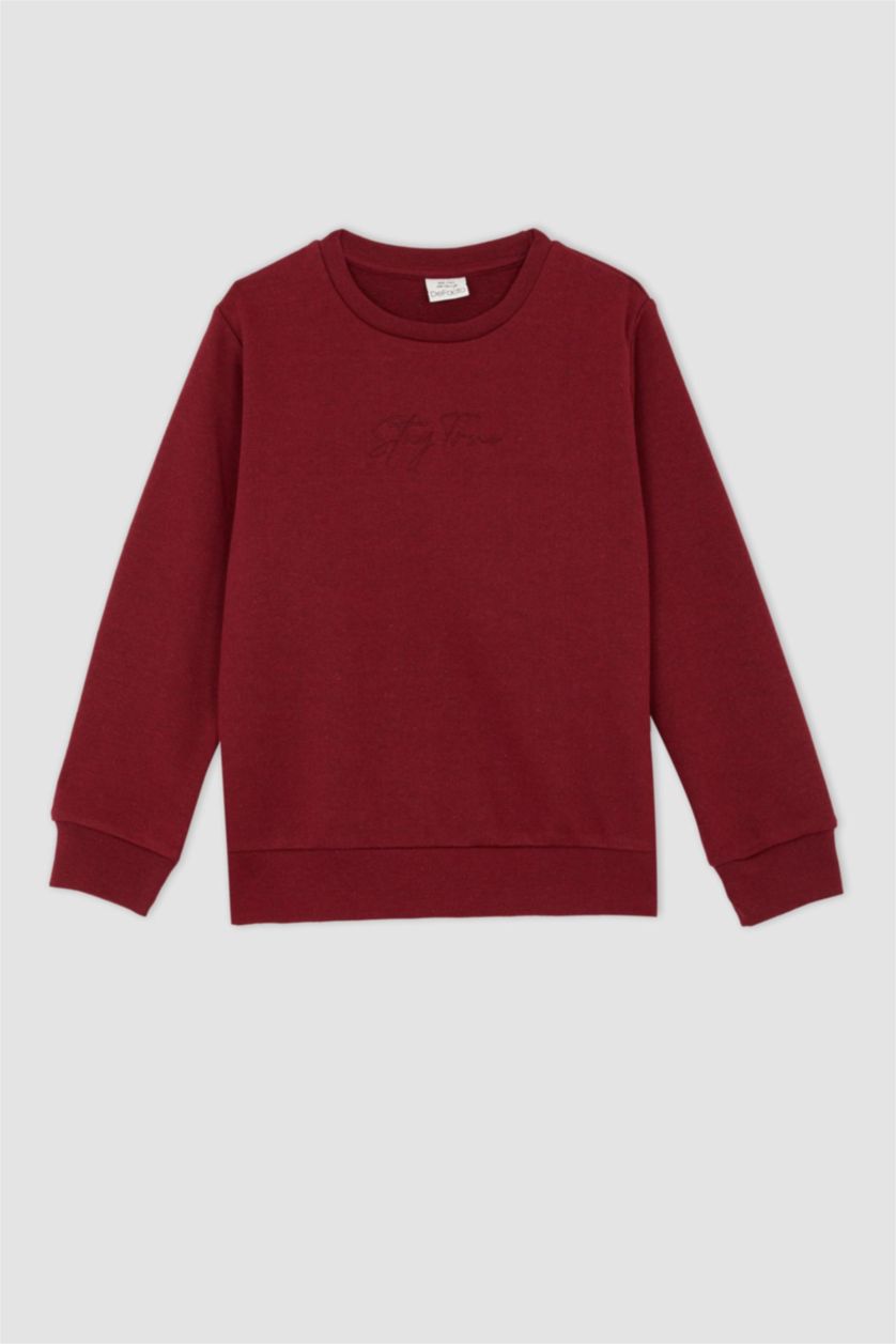 BOYS & TEENS Bordeaux قماش رقيق قصة عادية