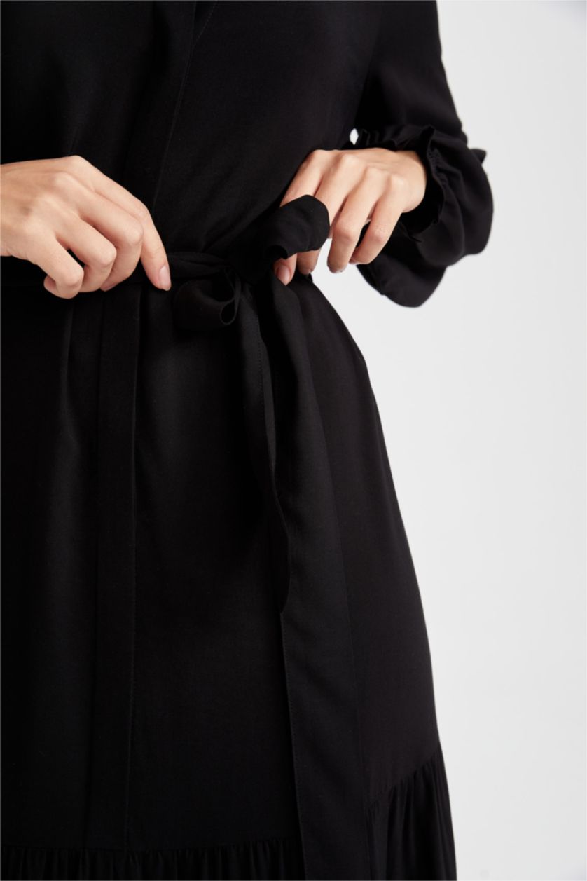 WOMAN Black Crew Neck Dress