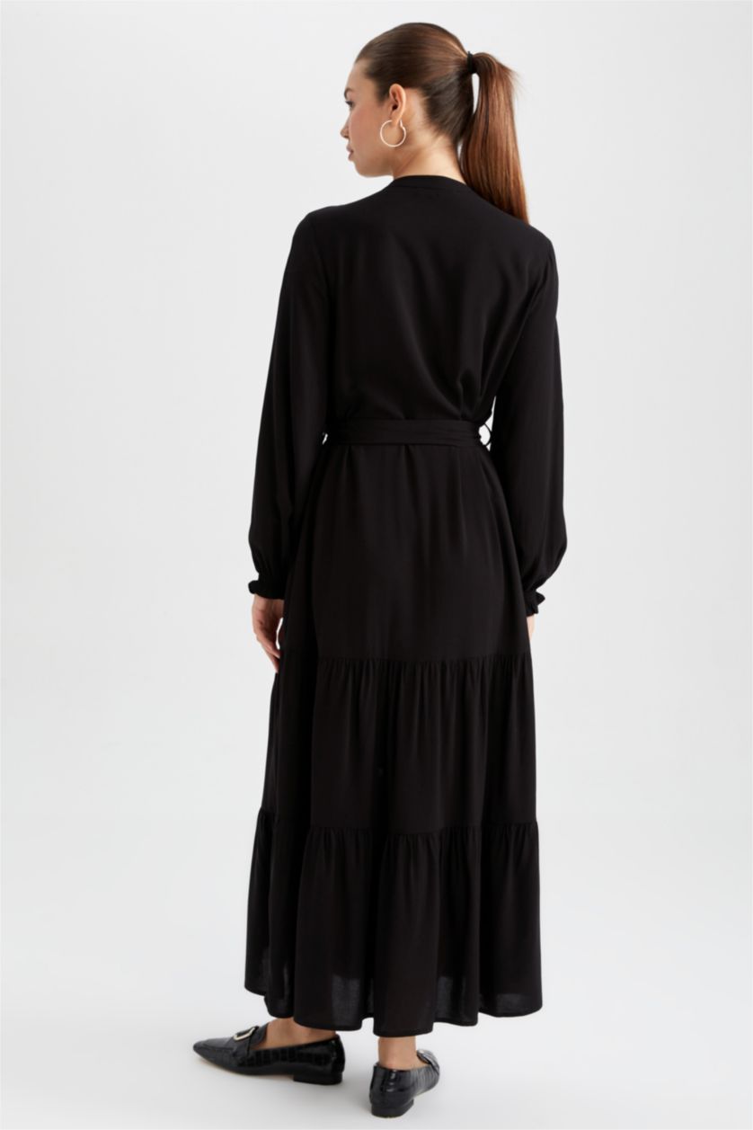 WOMAN Black Crew Neck Dress