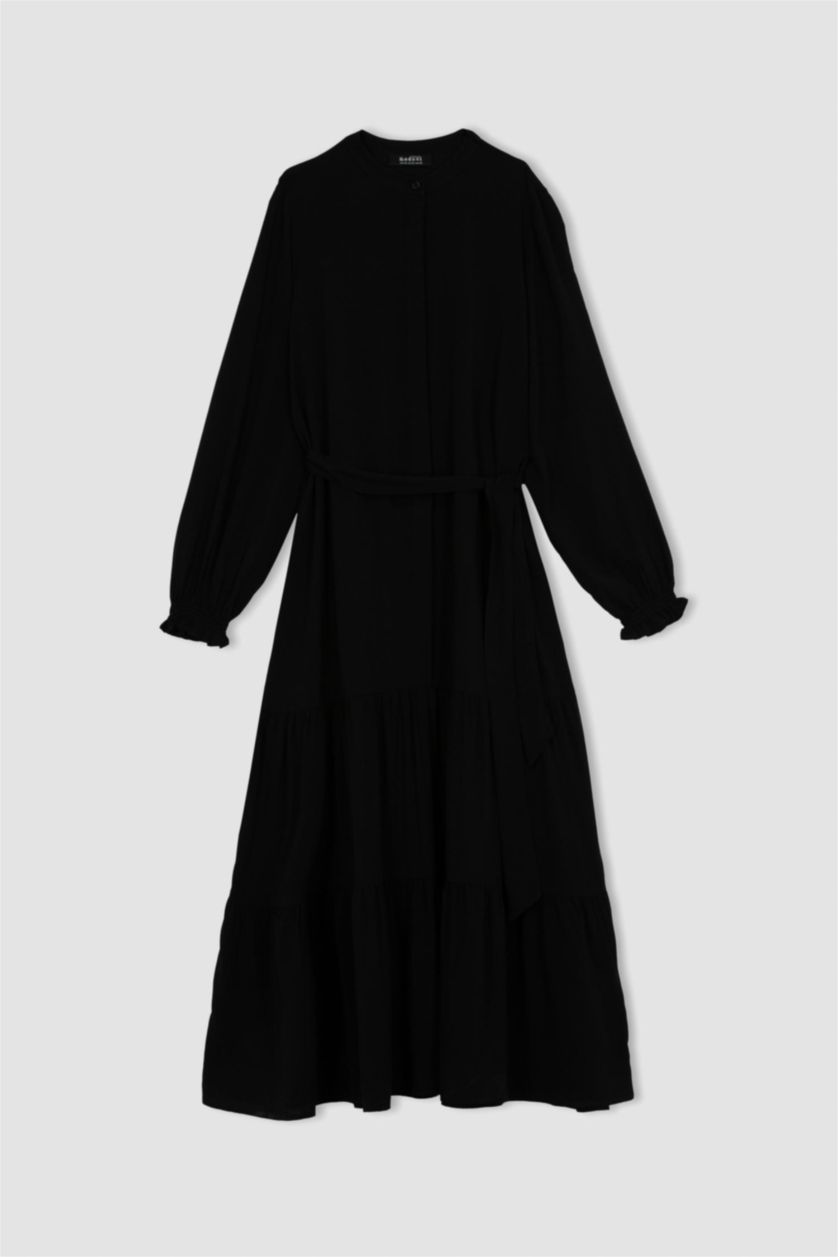 WOMAN Black Crew Neck Dress