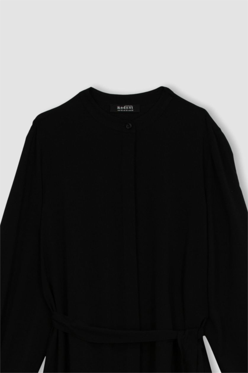 WOMAN Black Crew Neck Dress