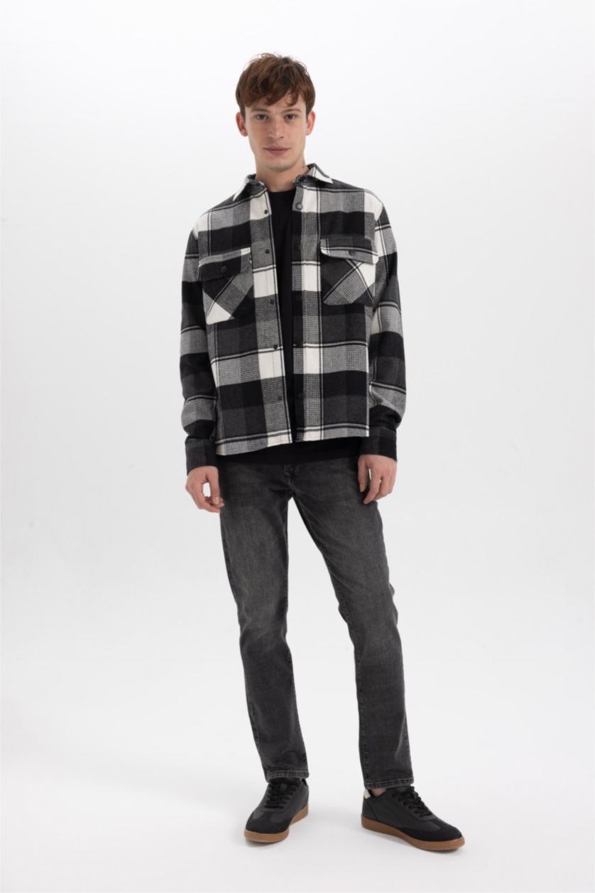 MAN Black Relax Fit Cotton Long Sleeve Shirt