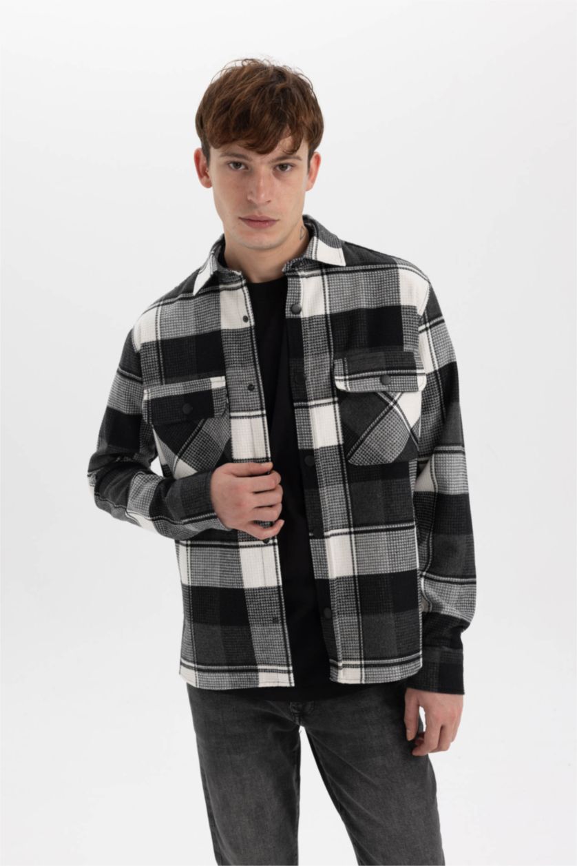 MAN Black Relax Fit Cotton Long Sleeve Shirt