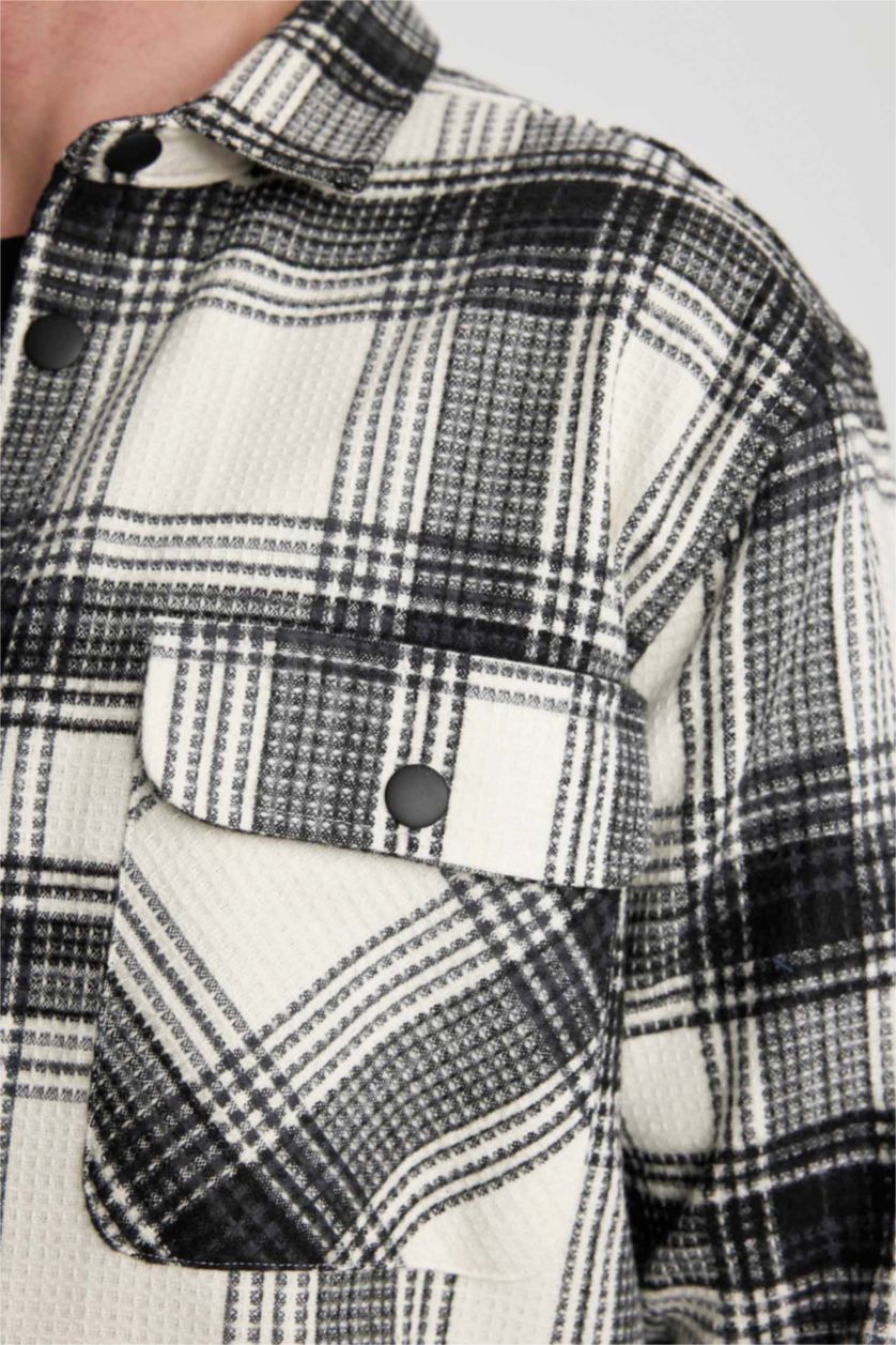 HOMME Noir Chemises à manches longues Coton Coupe décontractée