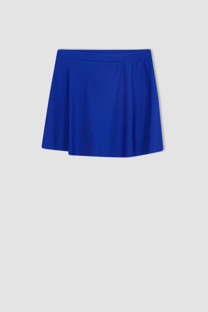 Kadın Saks Etekli İçi Şortlu Deniz Şortu