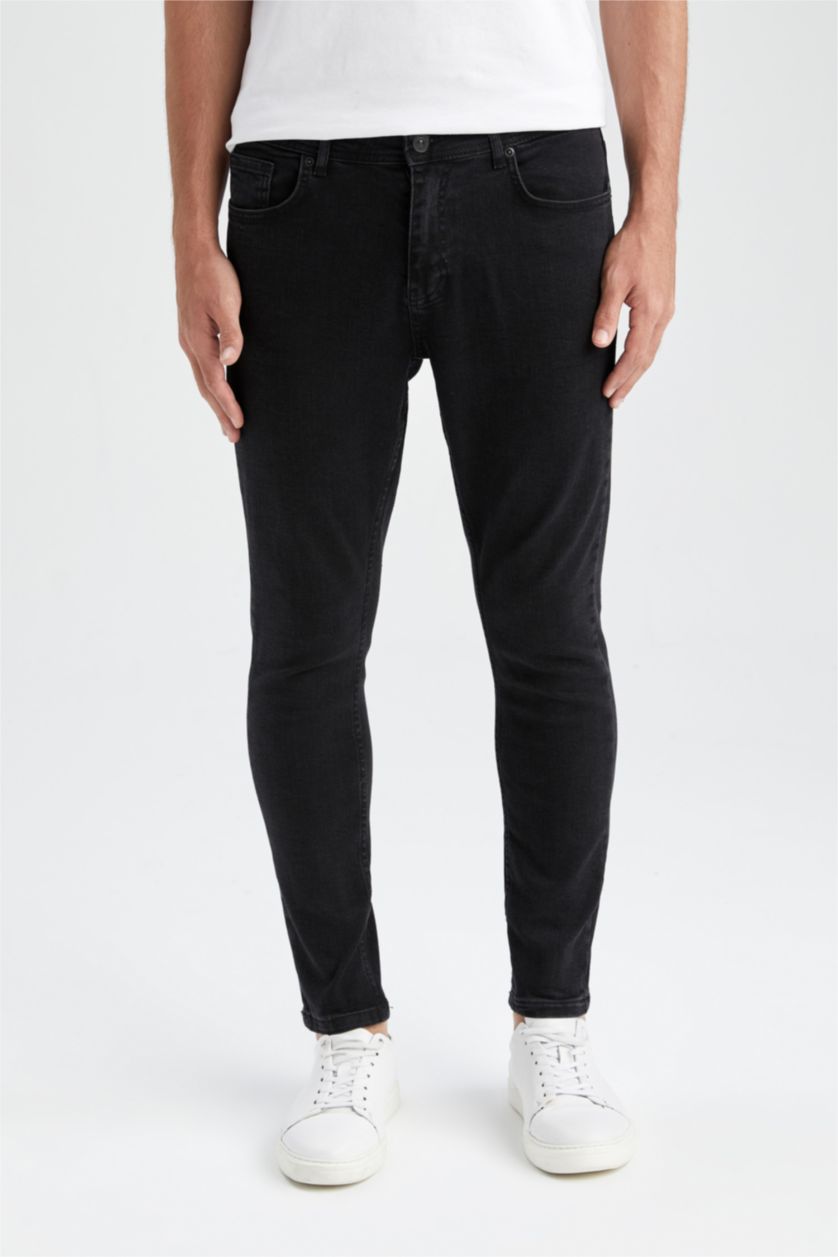 رجال أسود بنطلون جينز كاروت فيت