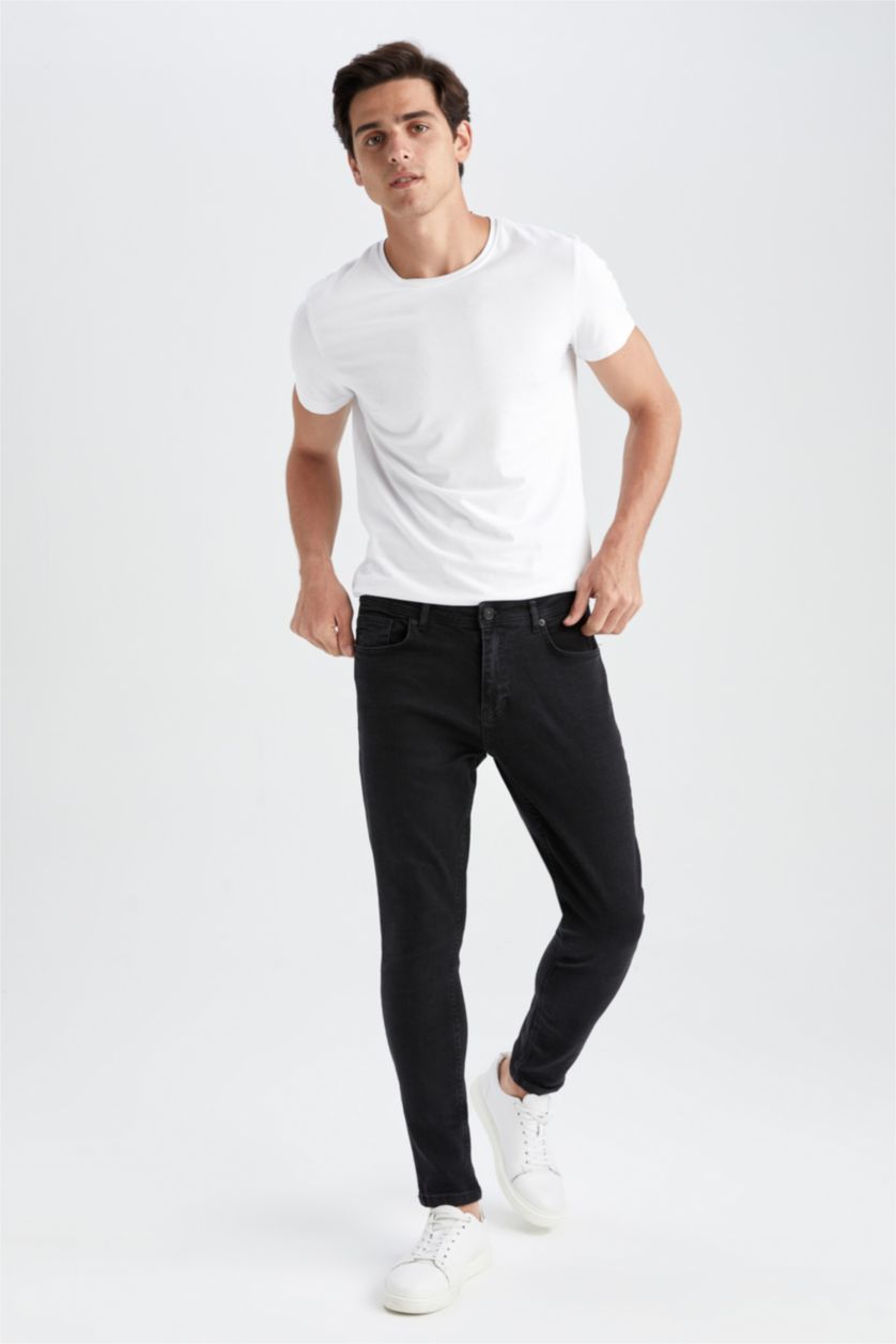 رجال أسود بنطلون جينز كاروت فيت