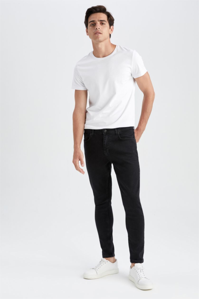 رجال أسود بنطلون جينز كاروت فيت