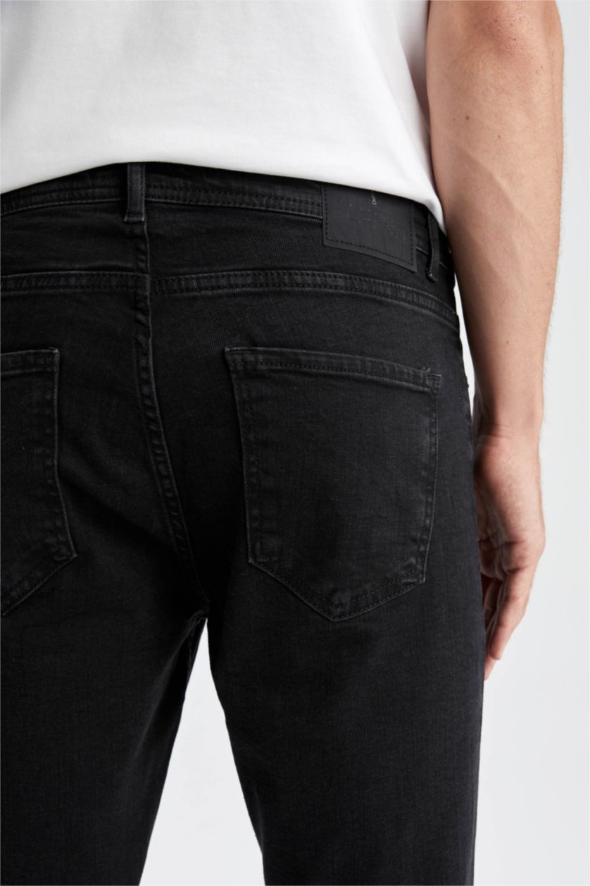 رجال أسود بنطلون جينز كاروت فيت