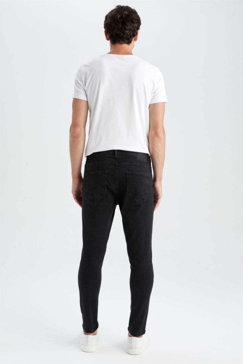 رجال أسود بنطلون جينز كاروت فيت