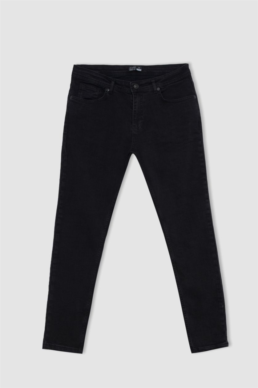 رجال أسود بنطلون جينز كاروت فيت