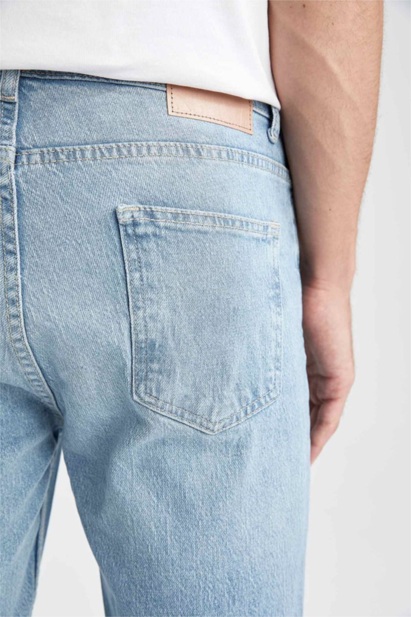 HOMME BLEU Clair Pantalon Coupe carotte