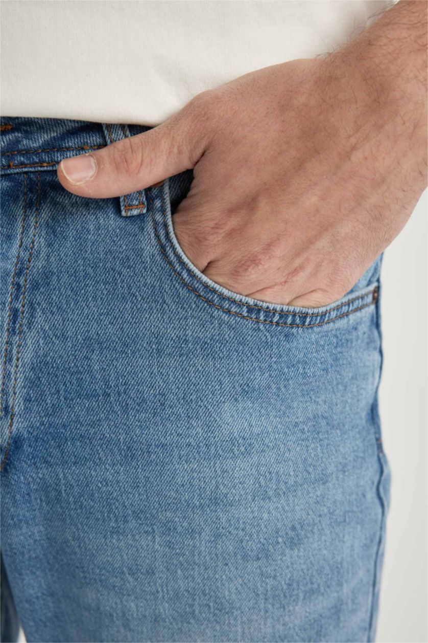 HOMME Bleu Pantalon Coupe carotte