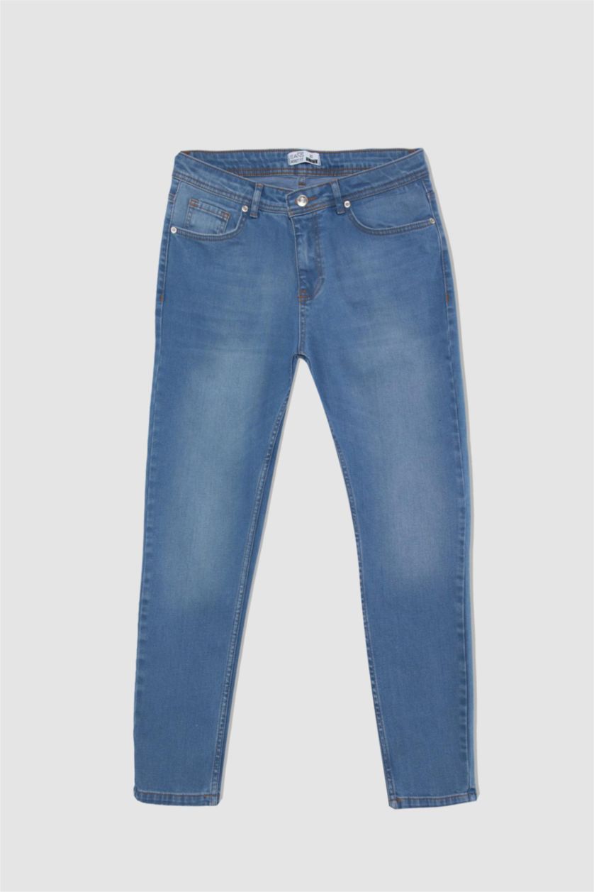 HOMME Bleu Pantalon Coupe carotte