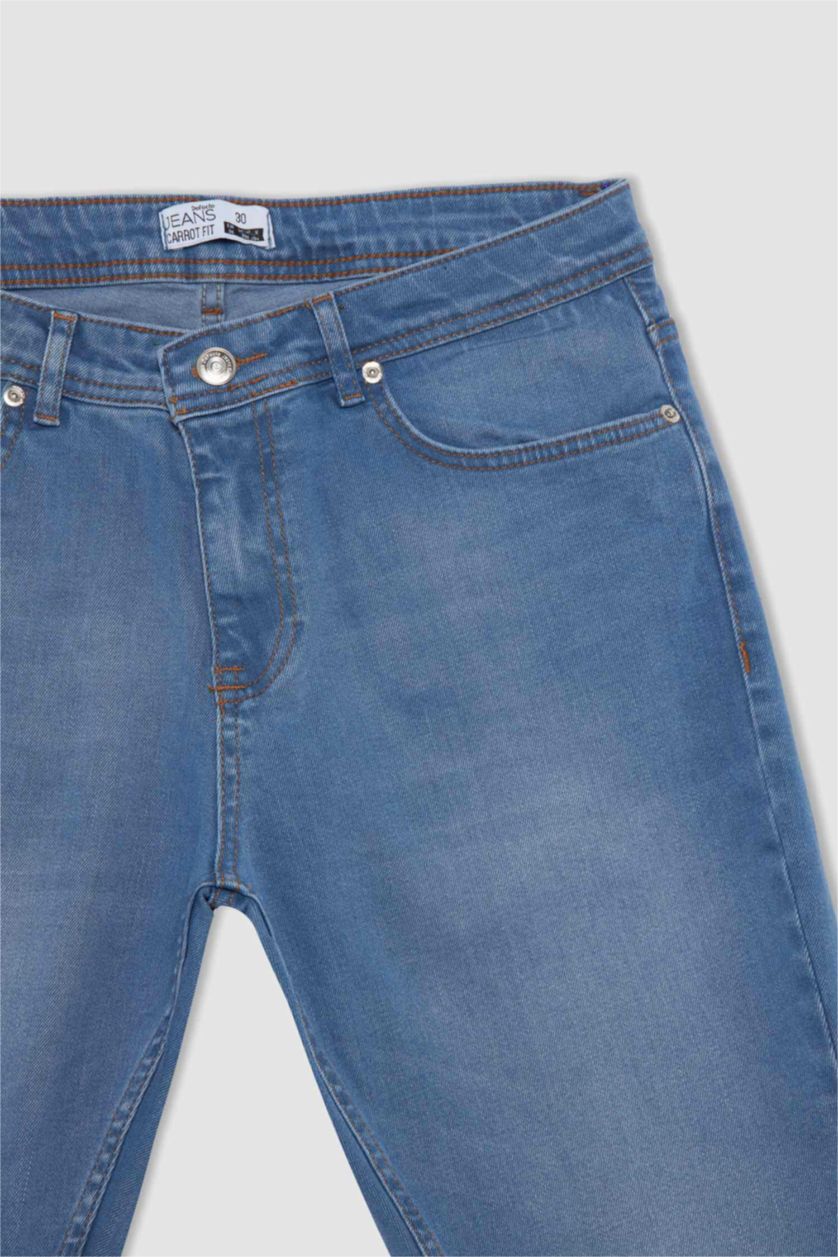 HOMME Bleu Pantalon Coupe carotte