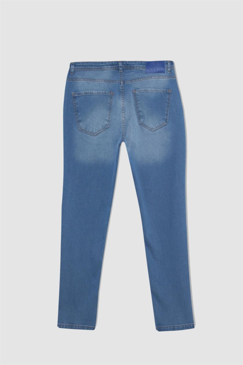 HOMME Bleu Pantalon Coupe carotte