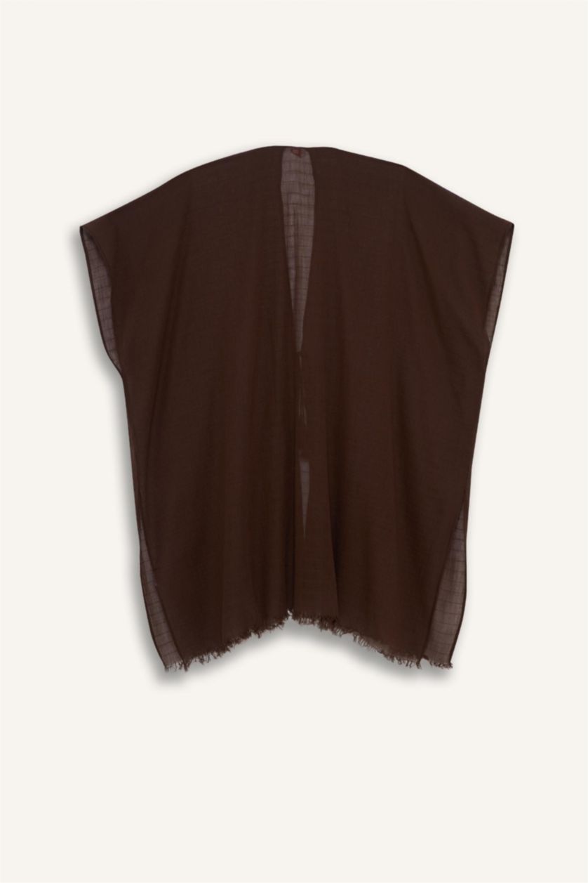 Kadın Kahve Regular Fit Pamuklu Kimono