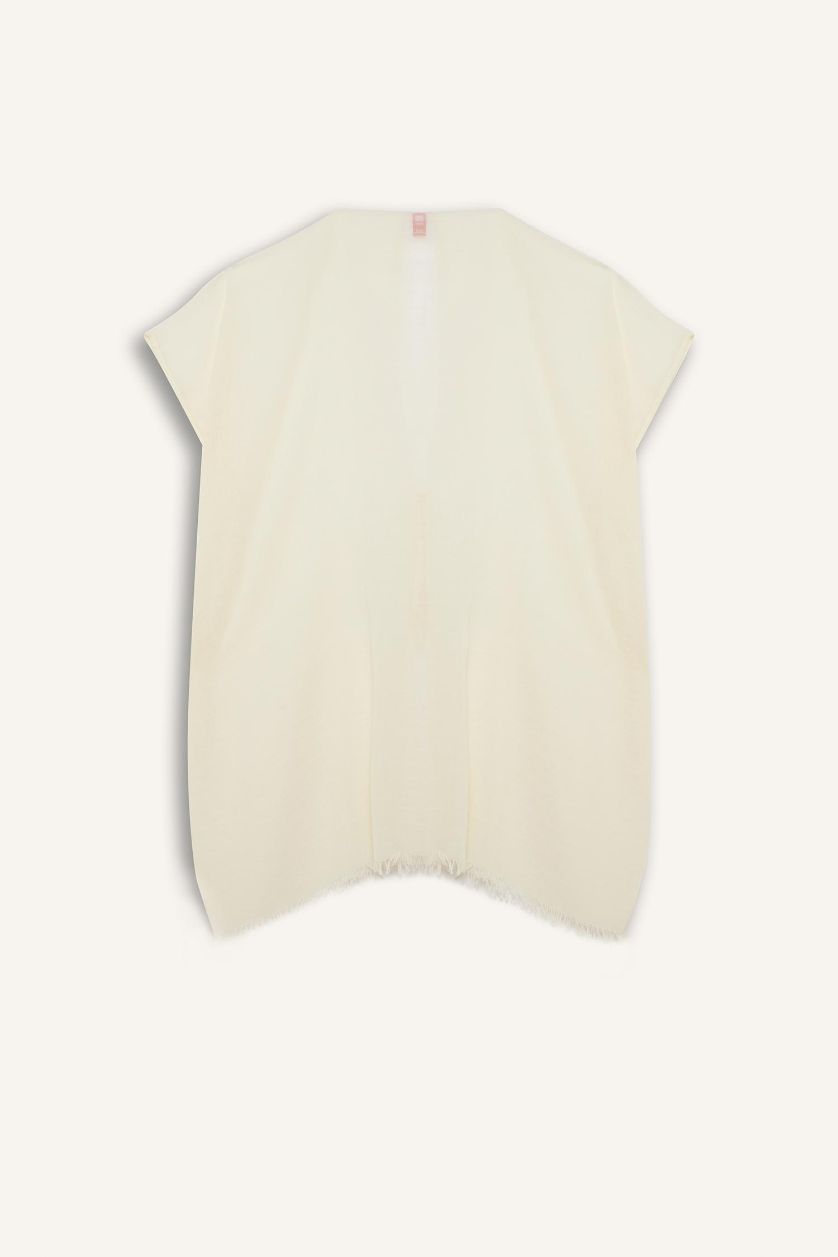 Kadın Ekru Regular Fit Pamuklu Kimono