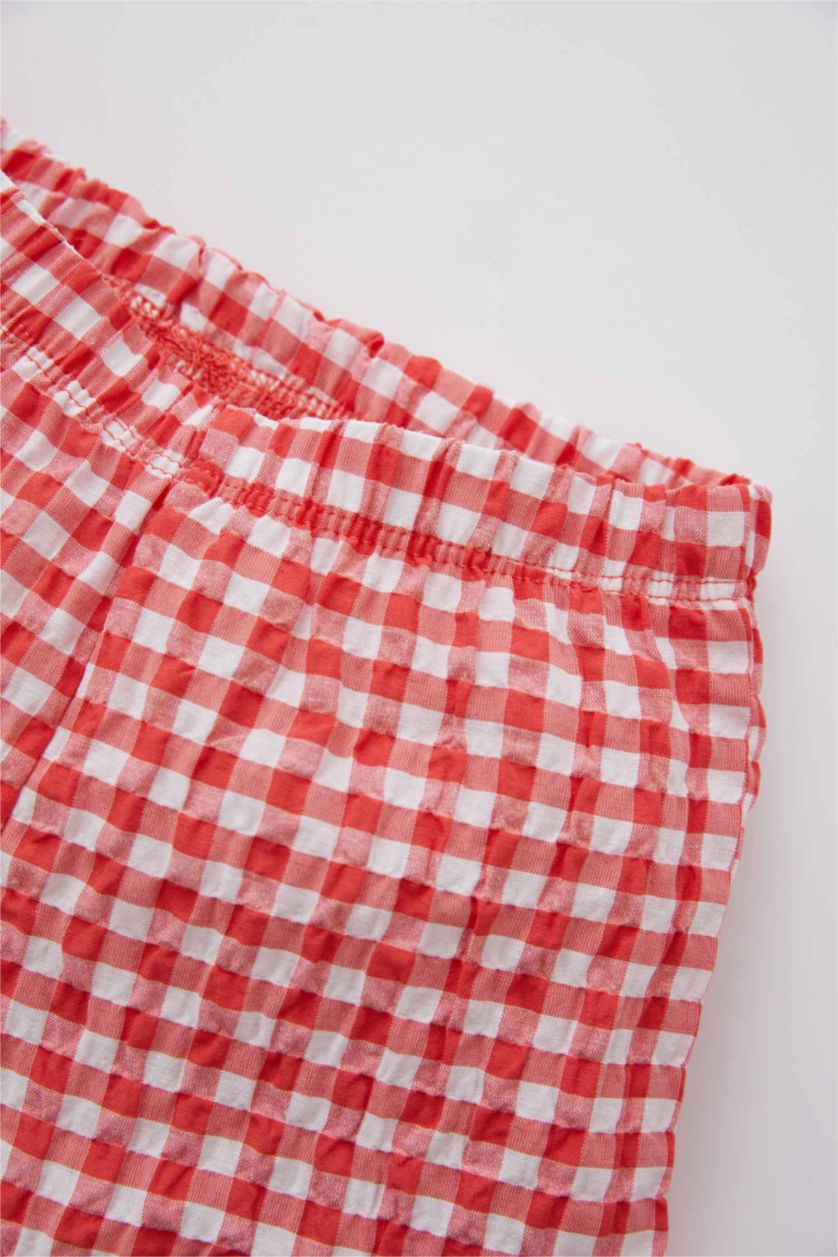 BABY GIRL Kırmızı شورت مجعد قصة عادية